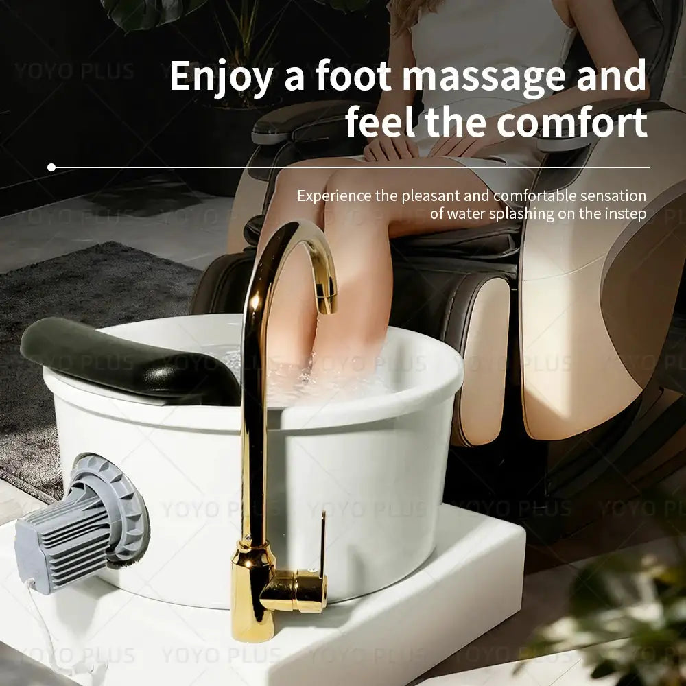 Electric Foot Basin Spa Massager with One-Button Drainage Dual-Colored Lights Deep Clean Foot Bath for Salon Home Use