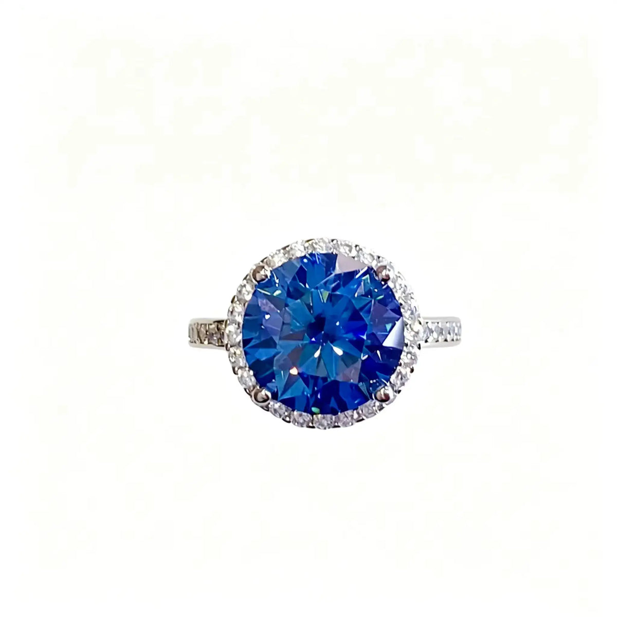 Blue Moissanite Sterling Silver Ring — product image 7