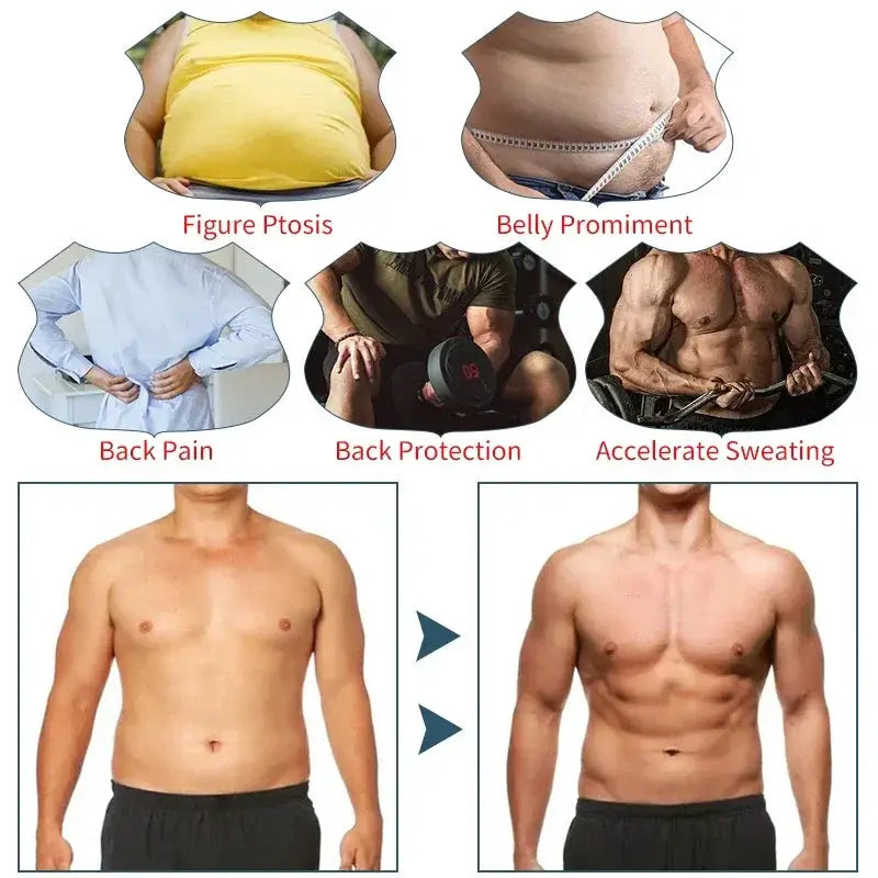 Mens Sauna Vest Waist Trainer For Slimming And Fat Burning