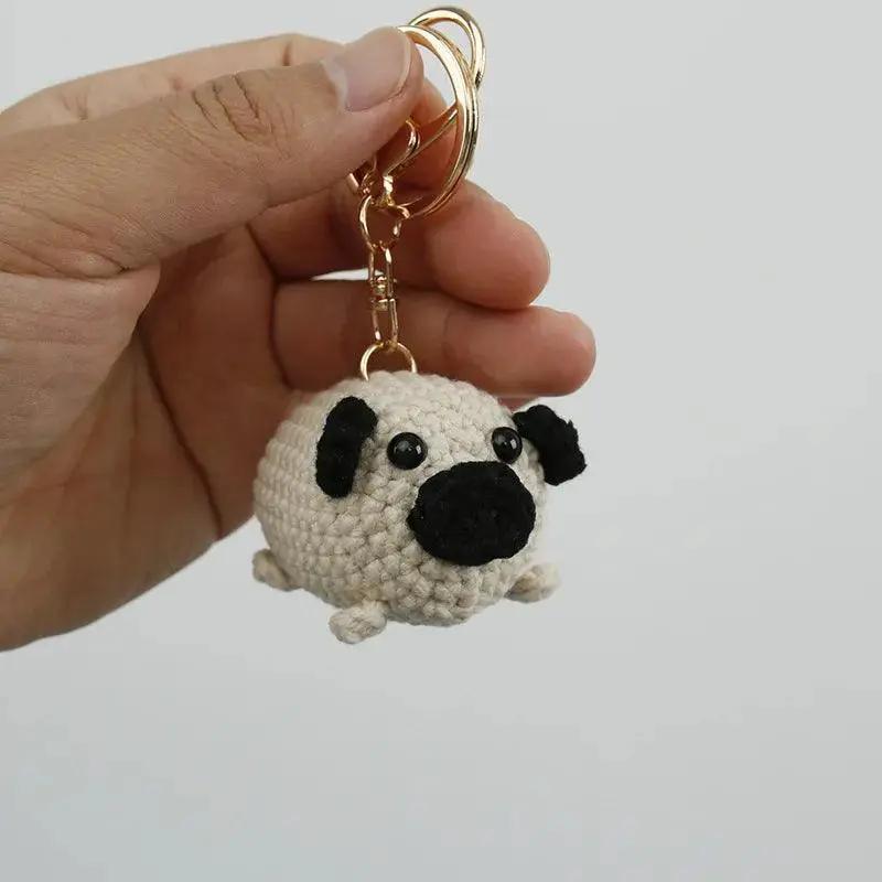 Cute Small Bear Couple Keychains Knitted Cartoon Gift