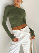 Chic Thumb Hole Crop Top Stylish Must-Have for Women