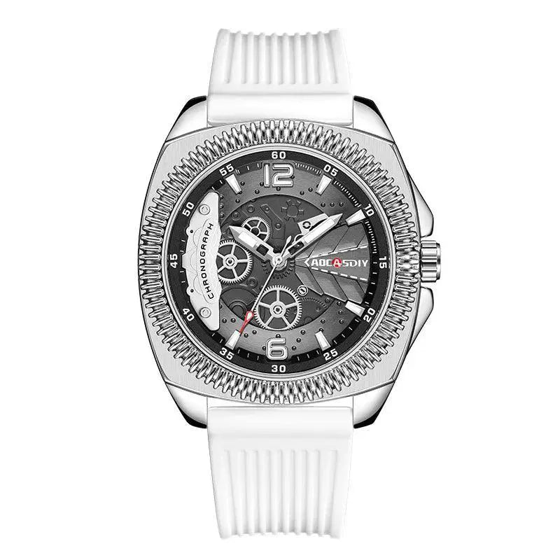 Chronograph Watch for Gentlemen Precise — AC6020-Silver yellow