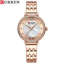 Luxurious Rhinestone Shell Dial Watch for Modern Women Stylish