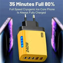 240W GaN USB C Charger 5 In 1 Fast Wall Adapter