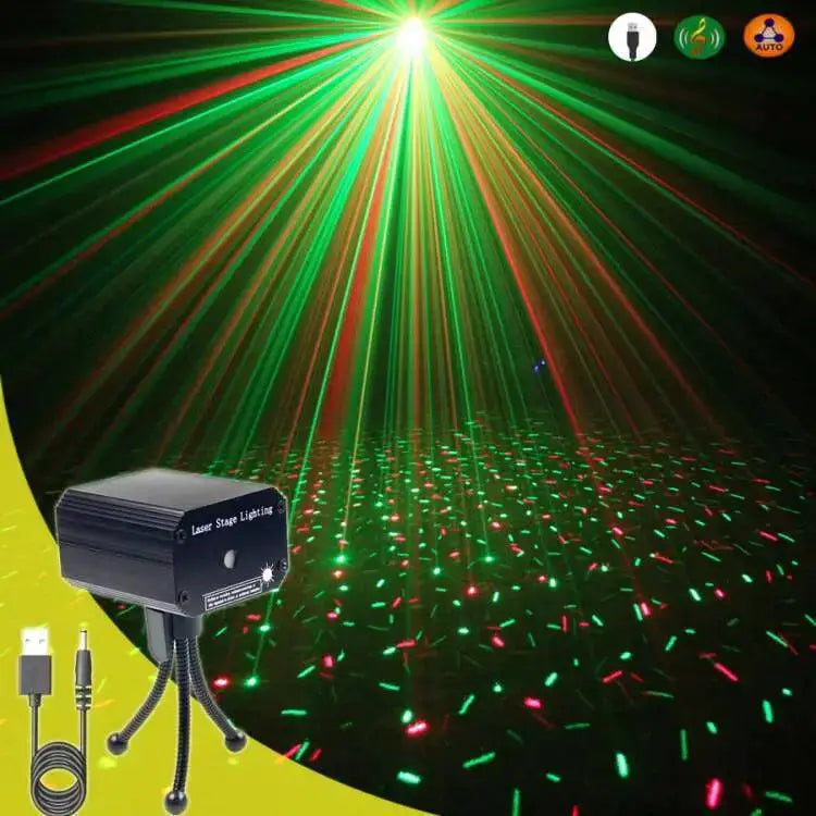 Compact 2in1 RG Laser Projector For DJ Parties Light