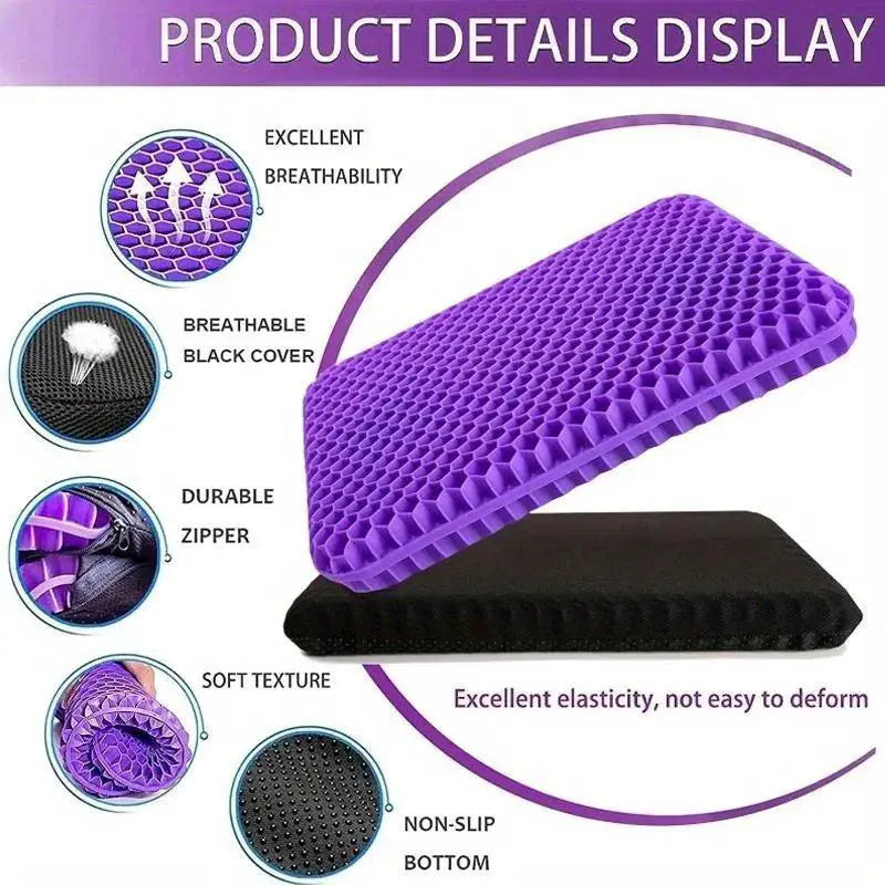Large Honeycomb Gel Seat Cushion Pain Relief Ergonomic
