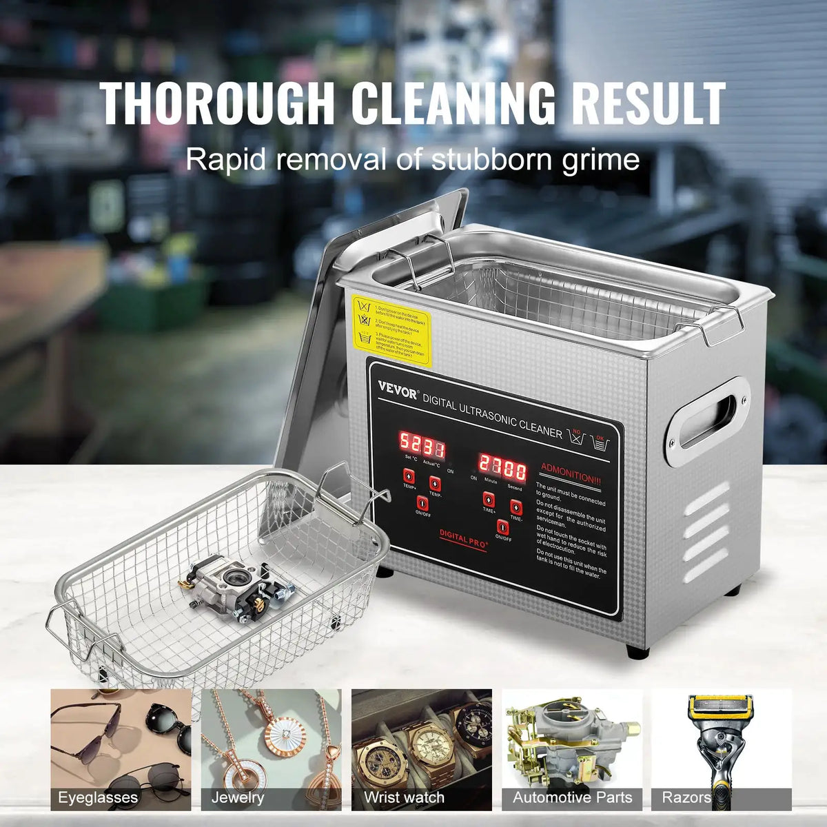 SucceBuy Ultrasonic Cleaner Stainless Steel Portable Cleaning — product view 5