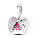 Charm Bead Sterling Silver Pink