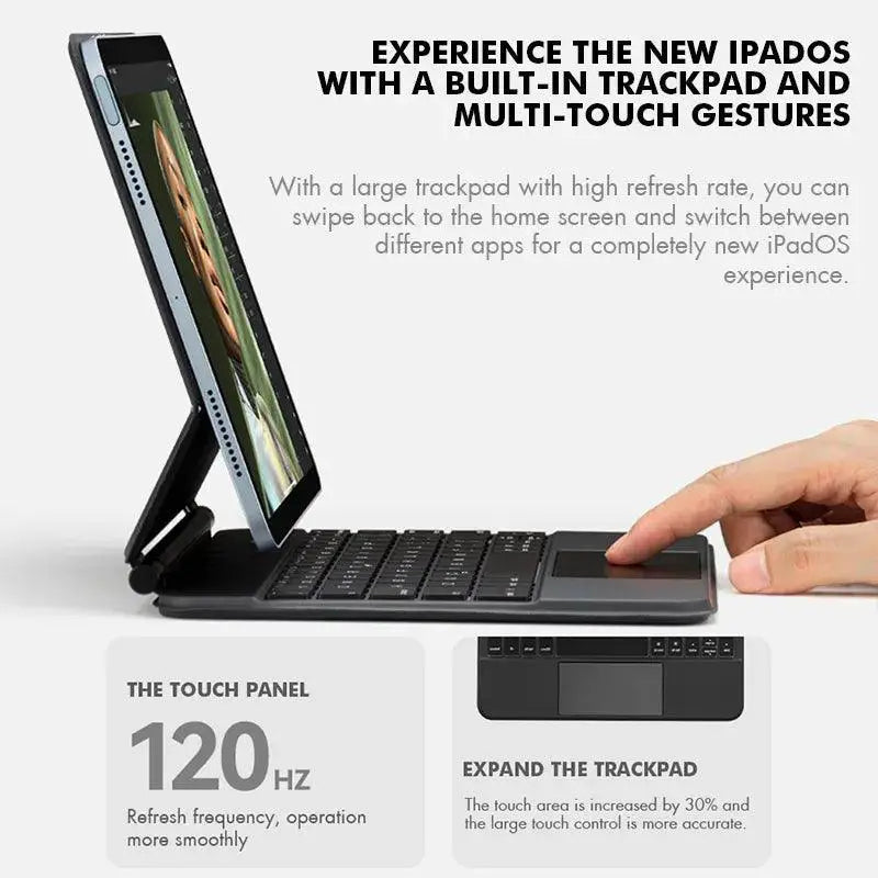 Backlit iPad Keyboard With Trackpad And Adjustable Angles