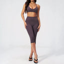 Women Yoga Set High Waist Leggings Crop Top