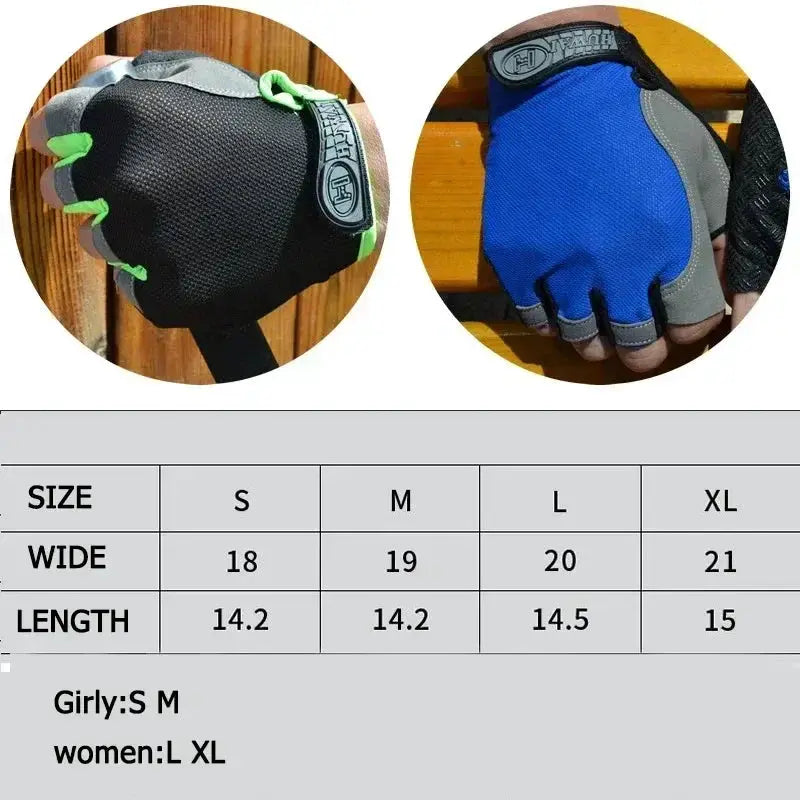 Fingerless Cycling Gloves Men Women Breathable Anti Slip