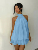 Womens Backless Halter Dress for Parties