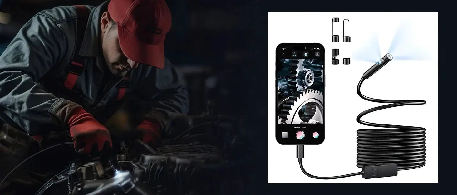 KERUI Endoscope Camera Dual Lens TypeC LED IP67 Waterproof iPhone iPad Android - stepyours.com