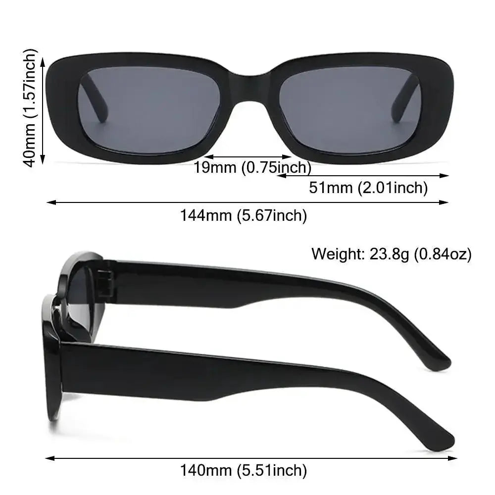 Retro 90s Rectangle Sunglasses Unisex Y2K UV400 Protection