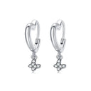 Sterling Silver Hoop Earrings Crystal