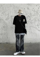 100% Cotton Men's T-shirts Japanese Style Cat Anime Tees