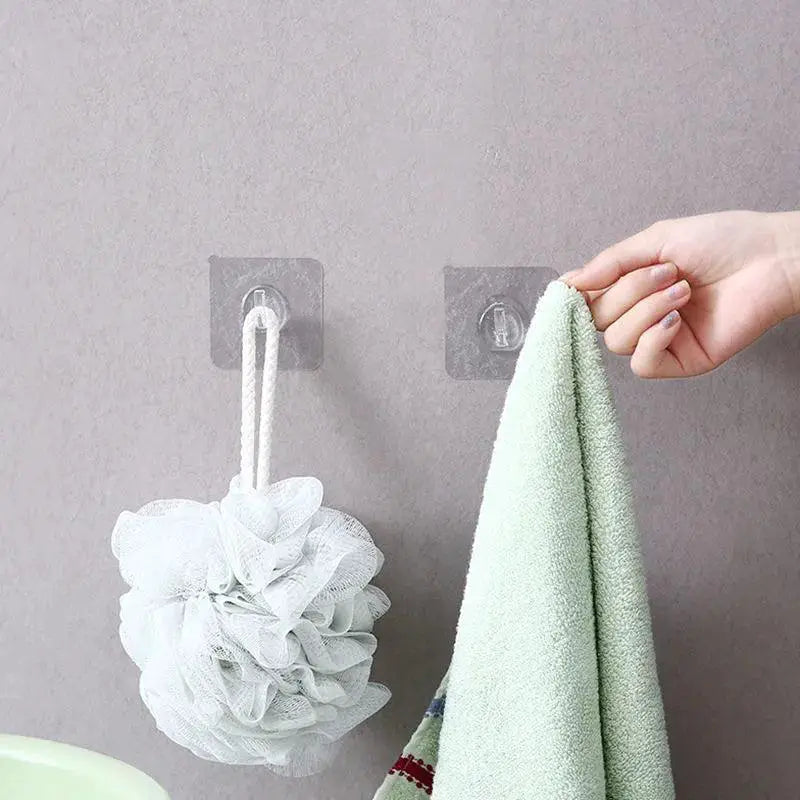 Clear Self Adhesive Wall Hooks Versatile Home Organizer