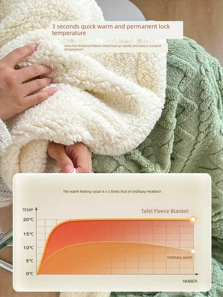 Sofa Blanket Winter Thick Coral Fleece Nap Blanket Cozy