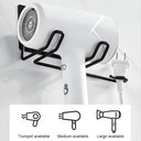 Stylish Stainless Steel Hair Dryer Organizer Wall Mount Shelf