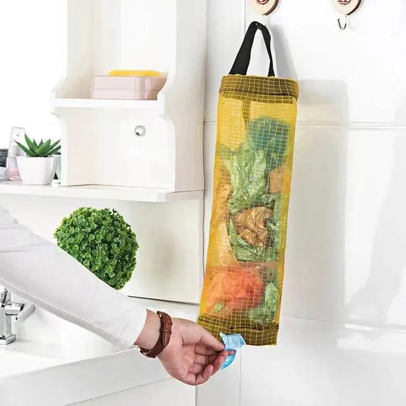Grocery Bag Wall Mount Dispenser Kitchen Organizer