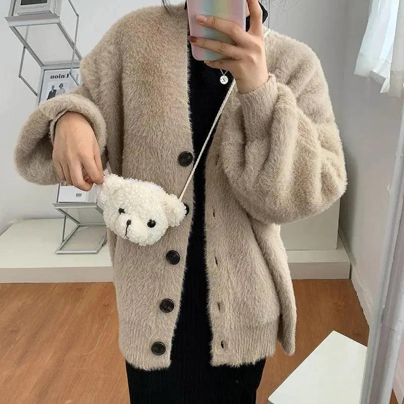 Cute Bear Plush Kids Messenger Bag Fun Cartoon Purse