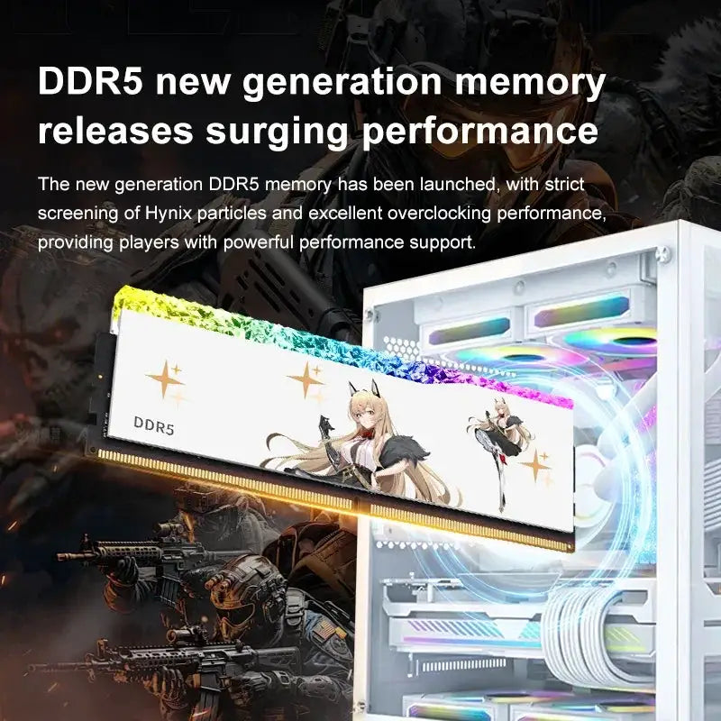 JUHOR RGB DDR5 16GB 6400MHz UDIMM RAM Memory Module