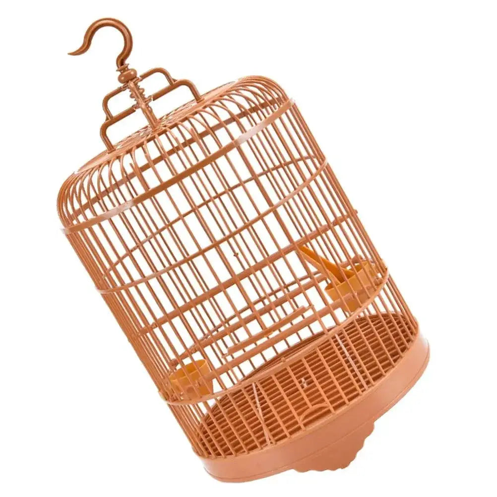 Round Hanging Bird Cage With Hook And Feeder For Small Birds