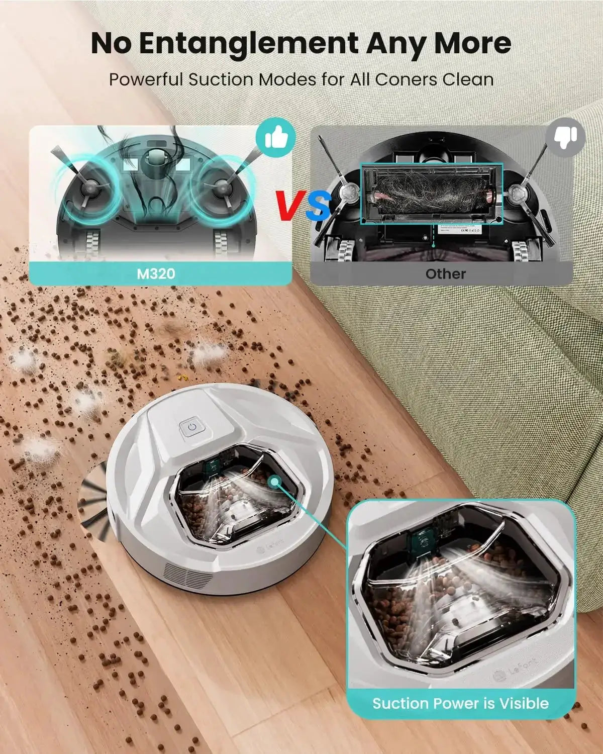 Lefant M320 6000Pa Suction Robot Vacuum Cleaner Pro - OurLum.com