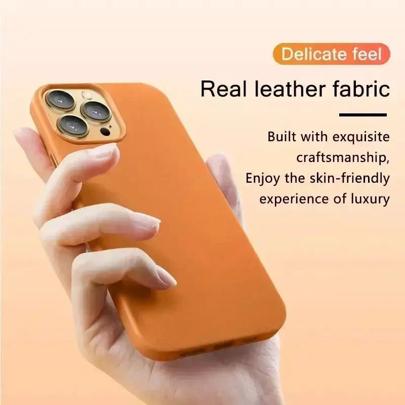 Luxury Magnetic Leather Case for Apple iPhone 18 17 Pro Max 16 13 12 14 15 Plus Official MacSafe for Magsafe I Phone Cover Etui