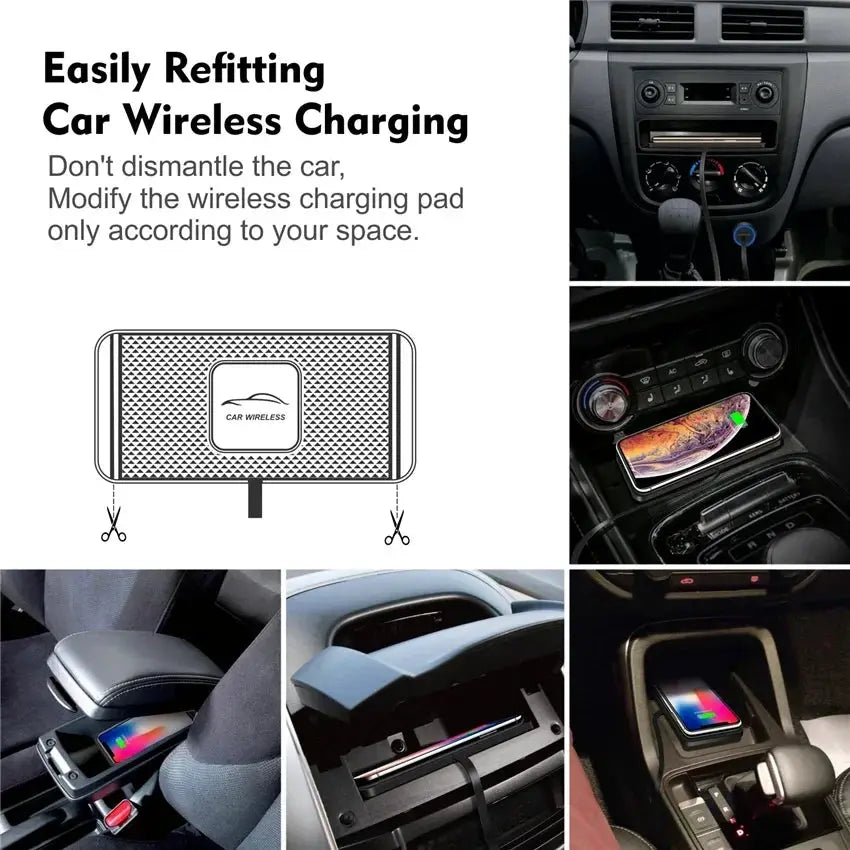 Wireless Car Charger Dock Pad 15W Fast Wireless Charging