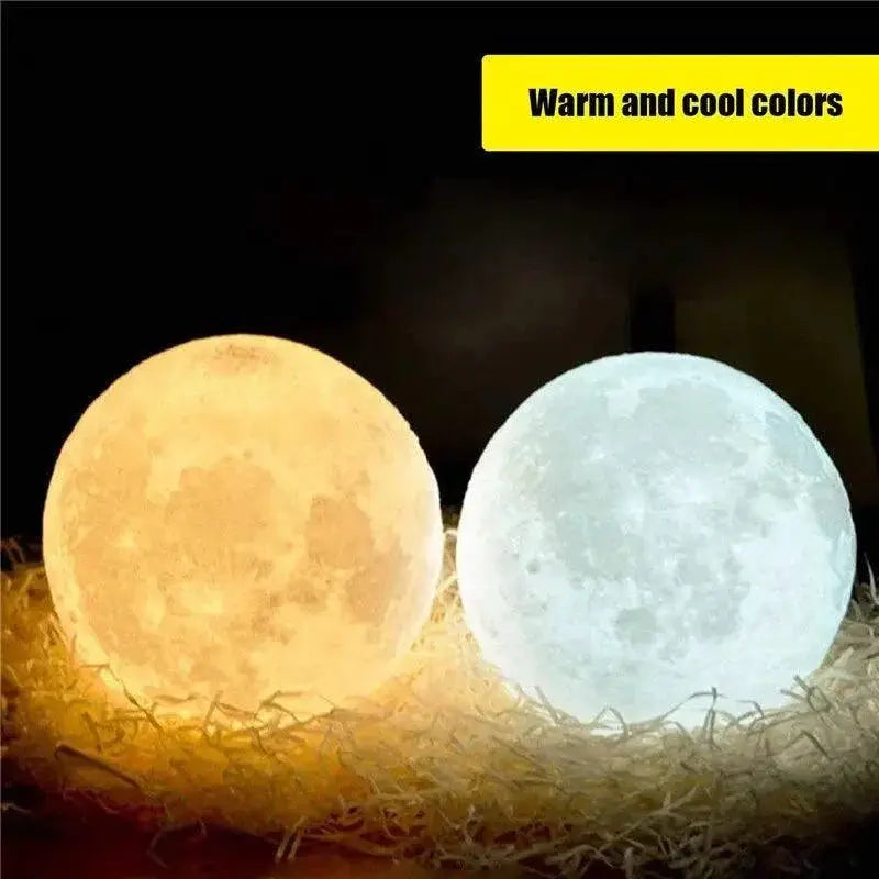 Moon Lamp Touch Control Rechargeable 3D Printed LED