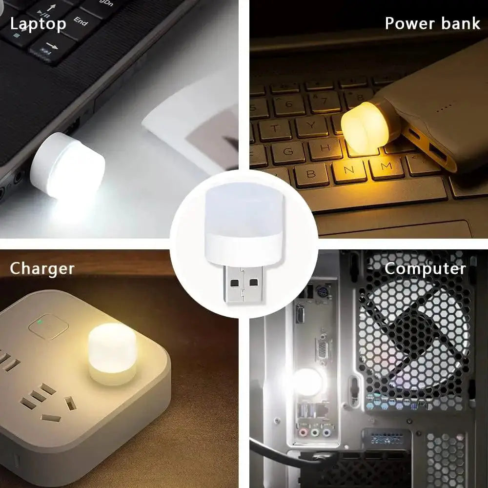 1/10Pcs Mini USB Night Light Warm White Eye Protection Lamp - OurLum.com