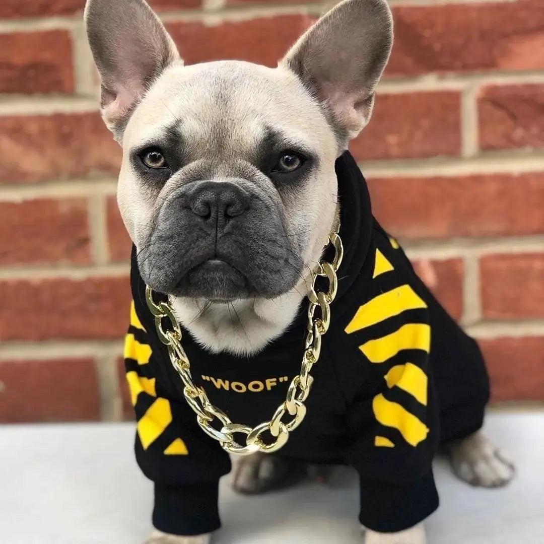 Adidog Stripe Hoodie For French Bulldog Pet Clothes