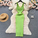 YuooMuoo Chic Wrap Dress For Women Slim Bodycon Knit Long Autumn Outfit Wardrobe