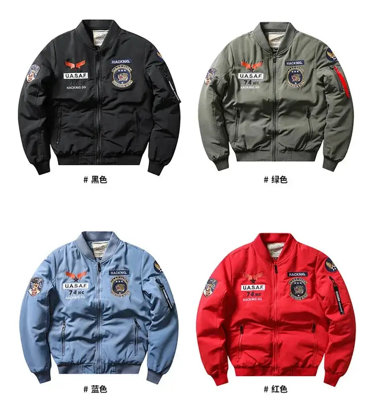 Ma1 Bomber Jacket Air Force Pilot Men Thick Fleece Coat