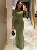 Event-Ready Draped Maxi Dress for Women