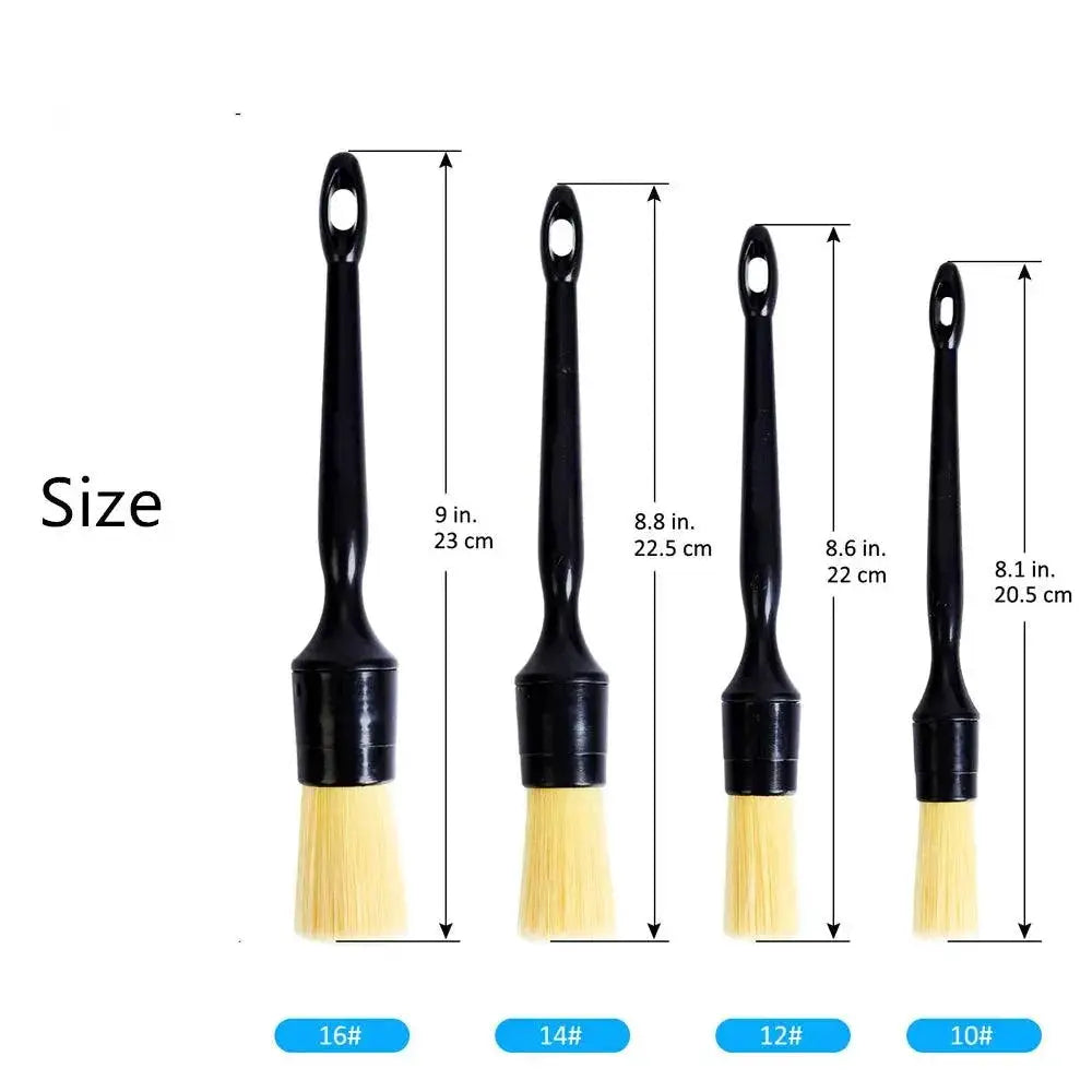 Car Detail Brush Set Premium Boar Hair Bristle Brushes