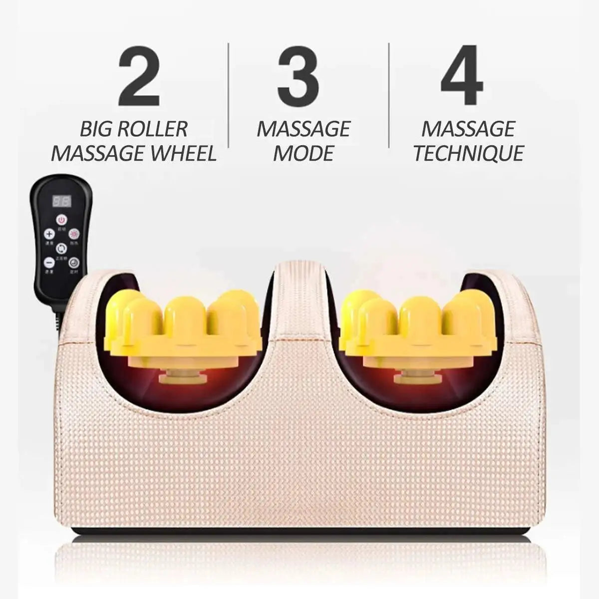 Electric Foot Massager Hot Compression Deep Kneading Roller Calf Muscle Helping Relieve Foot Pressure Care Body Massage Machines