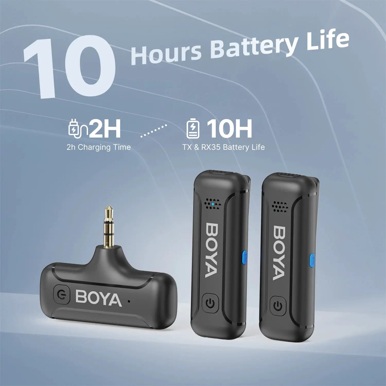 BOYA BY-WM3T2 New Wireless 3.5mm TRS Lavalier Lapel Noise Reduction Microphone for Canon, Nikon, Sony Cameras Vlogging Recording