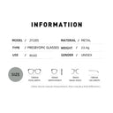 Square Metal Blue Light Reading Glasses