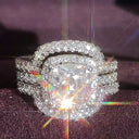 Luxury Gold Zircon Three Piece Ring Set