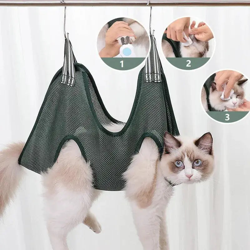Cat Grooming Hammock Bag Secure Nail Cutting Restraint