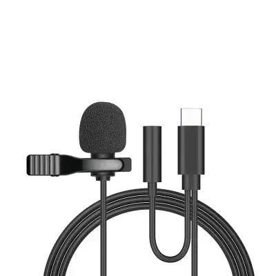 3.5mm Mini Portable Lavalier Microphone For PC Laptop Type C Lapel Clip-on Microphone For Smart Phone USB Professional Micro Mic