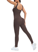 Shapewear Jumpsuits With Built In Bra Bodycon Ribbed Sleeveless Square Necklines