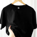 100% Cotton T-Shirt Men Women Solid Color O Neck Tops M-4XL