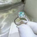 Emerald Green Moissanite Ring For Women