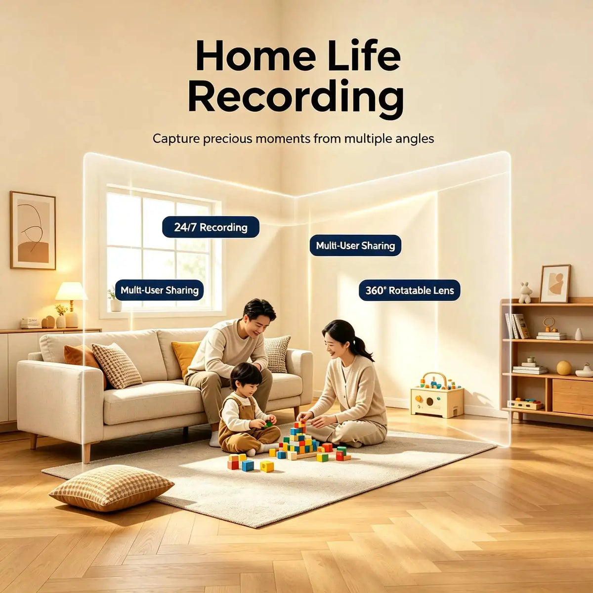 T8 Mini WiFi Camera, 4K HD Small Nanny Cam with Infrared Night Vision, Smart Motion Detection Alert Push, Two‑Way Audio Intercom, Remote Phone Live View & Video Playback, TF Card & Cloud Storage, Multi‑User Sharing, Wire