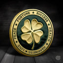 Lucky Commemorative Coin – Double Sided Four Leaf Clover & Elephant, Perfect Gift for Wealth, Health & Success