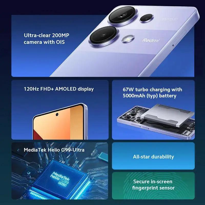 Redmi Note 13 Pro 4G Smartphone With 200MP Camera 67W Charge