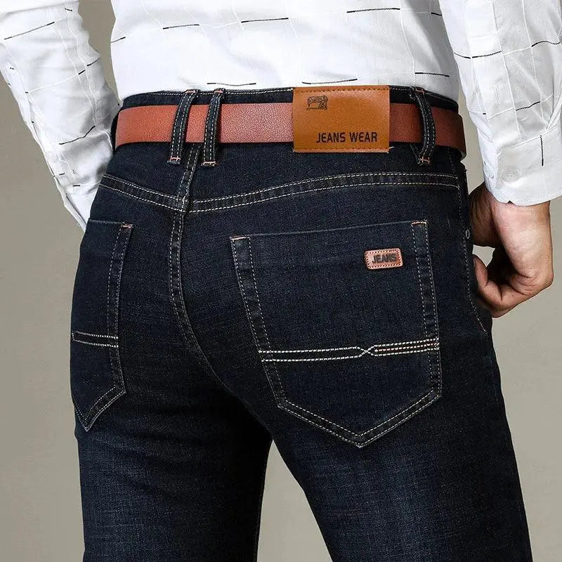 Autumn Classic Men Fitted Stretch Jeans Business Casual